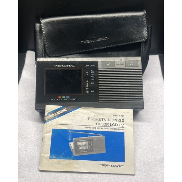 Vintage Realistic‎ Pocket Vision -20 Portable UHF/VHF TV Television Not Working - Picture 1 of 7